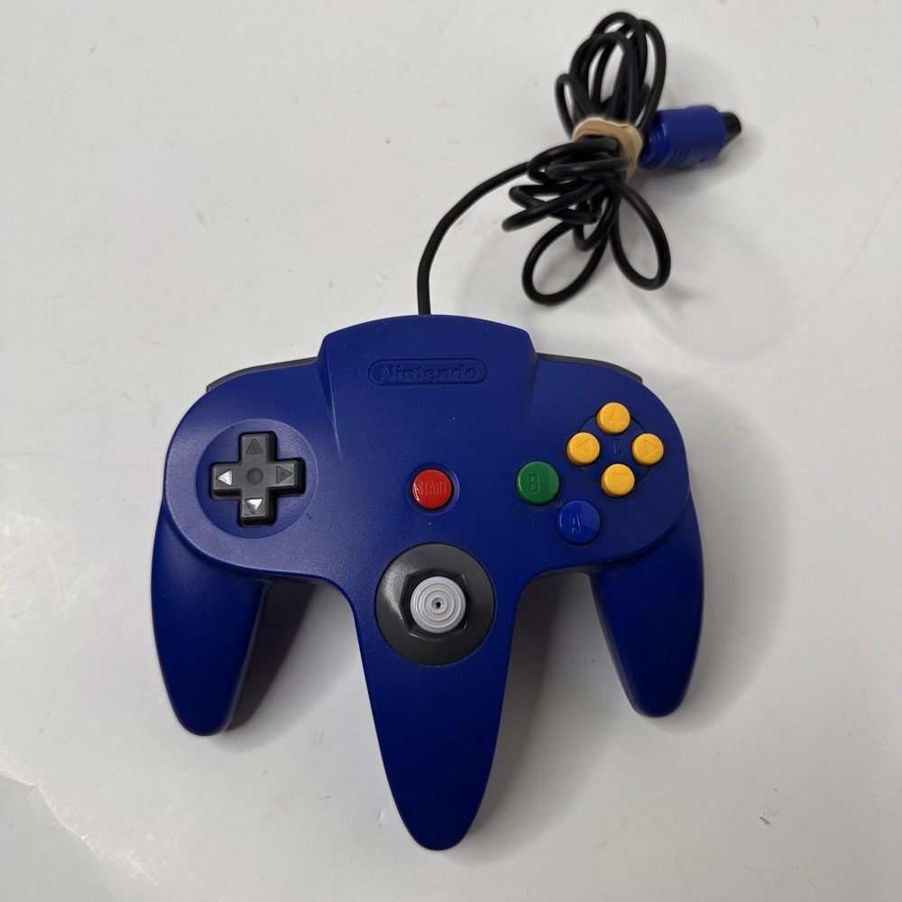 Nintendo 64 N64 Wired Controller Blue OEM Gamepad NUS-005 Original Official